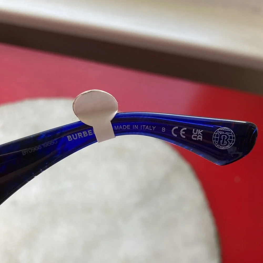 2025 Burberry Rose Blue Cateye Glasses x Silver Hardware NWT